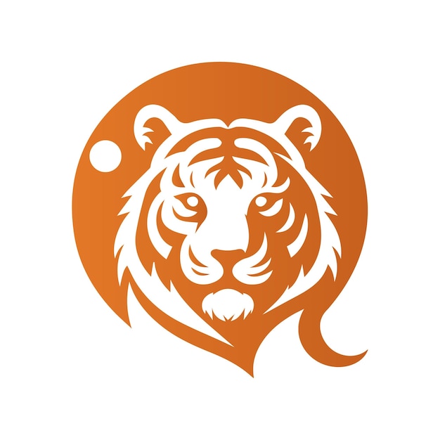 Ilustración vectorial del diseño del logotipo del tigre rugiente