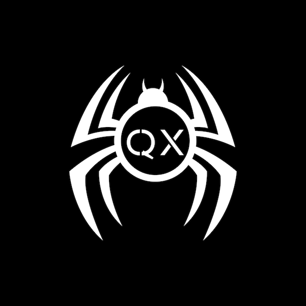 Ilustración vectorial del diseño del logotipo de Vector spider qx