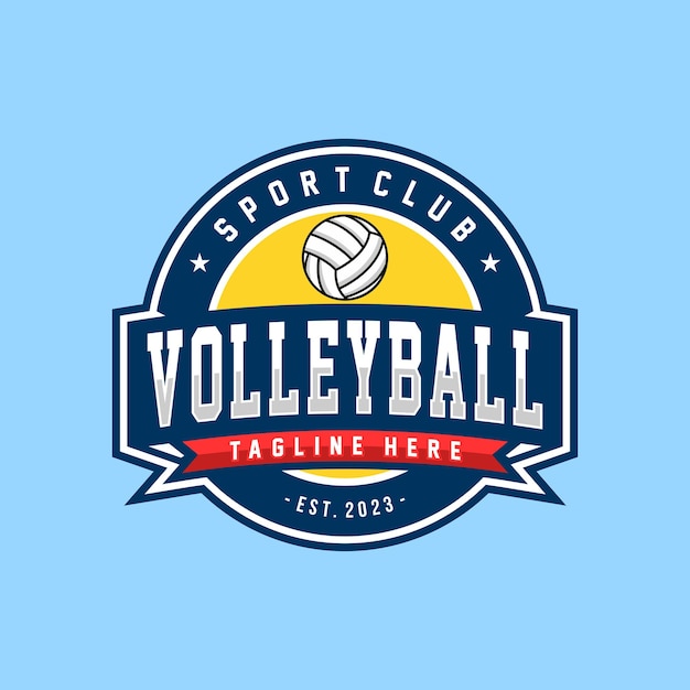 Vector ilustración vectorial del diseño del logotipo del voleibol para el club de voleibol