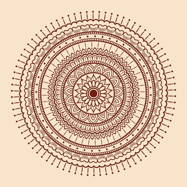 Ilustración vectorial de diseño de mandala decorativa floral de la india