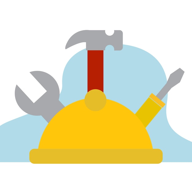 Ilustración vectorial de diseño de martillos y herramientas