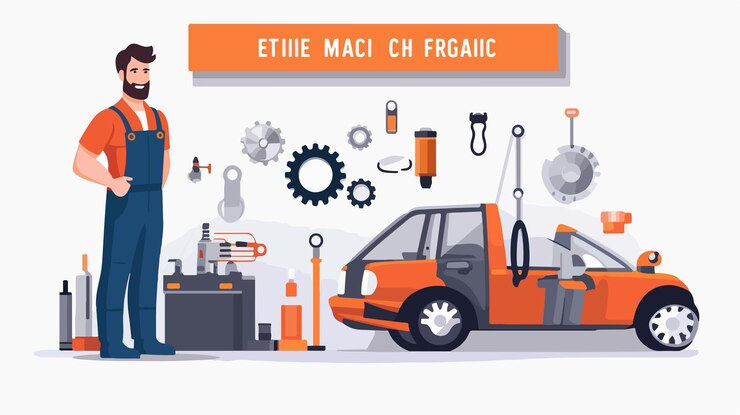 Vector ilustración vectorial de diseño mecánico imagen aislada de vector plano profesional
