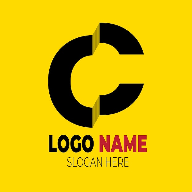 Ilustración vectorial del diseño moderno del logotipo de la letra C