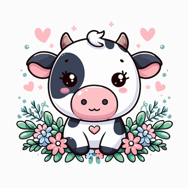 Vector ilustración vectorial del diseño moderno de la vaca