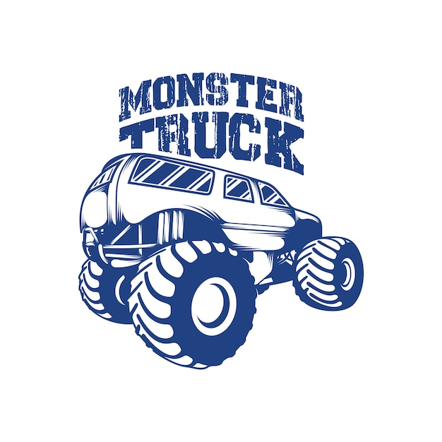 Ilustración vectorial de diseño de Monster Truck plantilla de concepto del logotipo de Monster Trucks