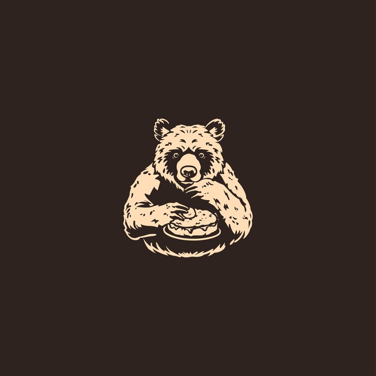 Ilustración vectorial de diseño de oso de miel