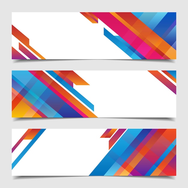 Ilustración vectorial de un diseño de pancarta simple hecho de rayas multicolores