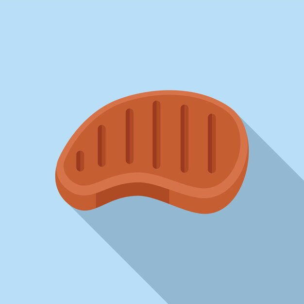 Ilustración vectorial de diseño plano de un filete a la parrilla