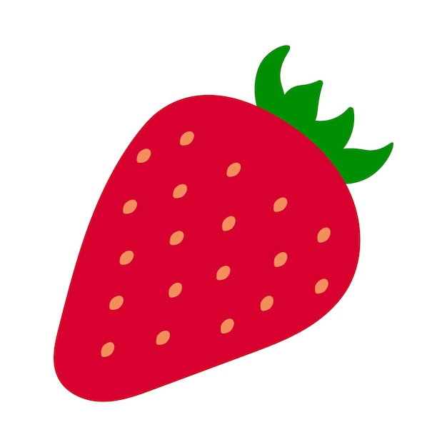 Ilustración vectorial de diseño plano de fresa aislada sobre un fondo blanco