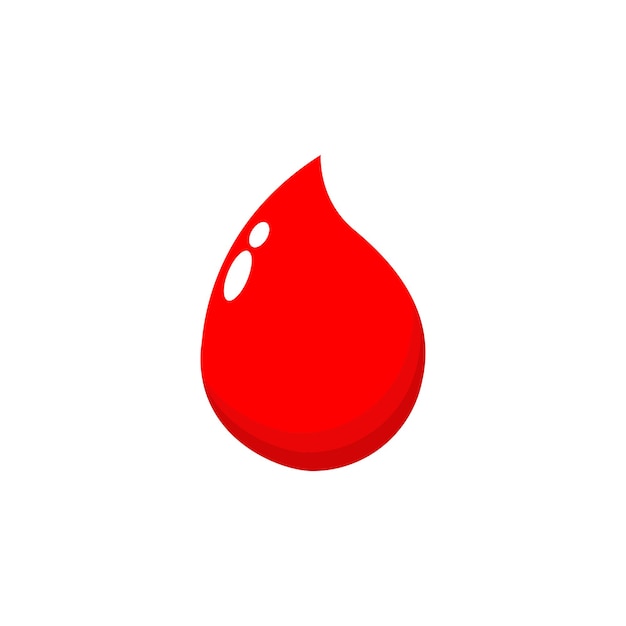 Ilustración vectorial del diseño plano del icono de la gota de sangre Concepto saludable del Día Mundial del Donante de Sangre aislado