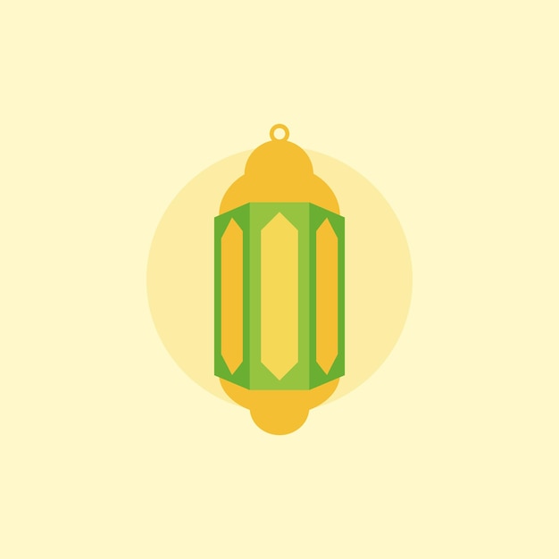 Ilustración vectorial de diseño plano de linterna de Ramadán en objeto aislado Ilustración vectorial de Ramadán
