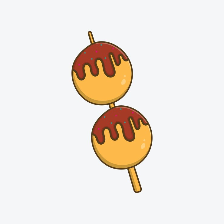 Vector ilustración vectorial del diseño plano del logotipo de takoyaki