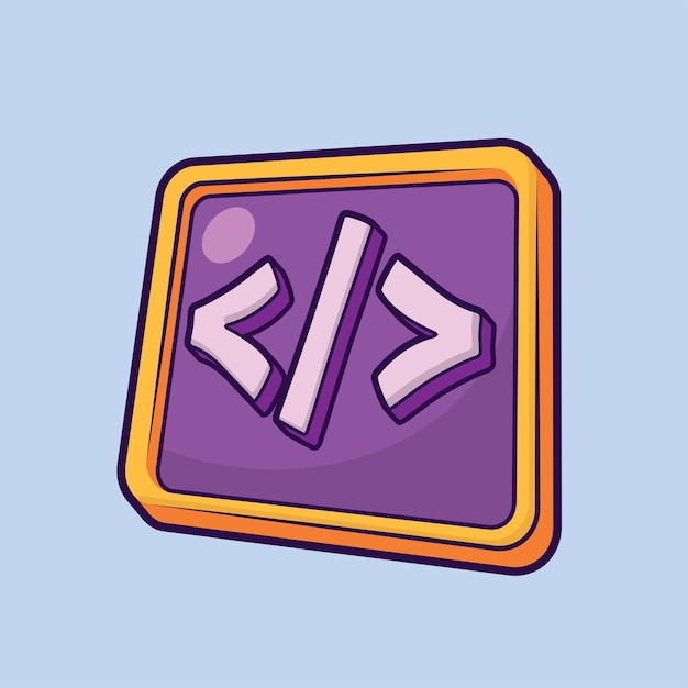 Ilustración vectorial de diseño plano de símbolo de script de código