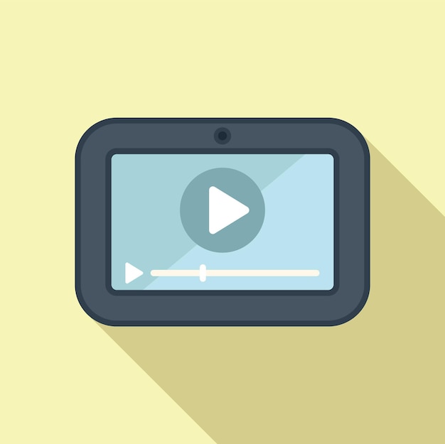 Ilustración vectorial de diseño plano de una tableta digital jugando video