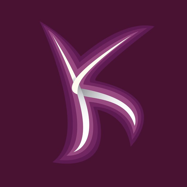 Ilustración vectorial de diseño premium del logotipo K
