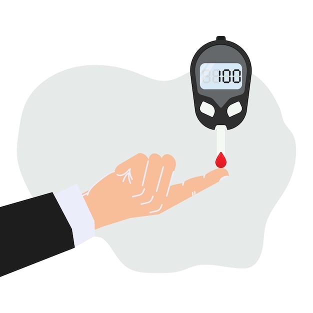 Ilustración vectorial del diseño de la prueba normal de azúcar en la sangre