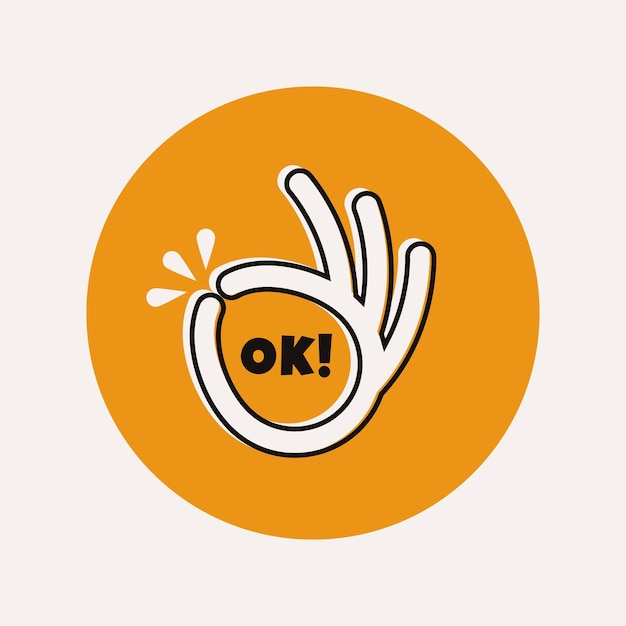 Ilustración vectorial del diseño del signo de gesto de la mano