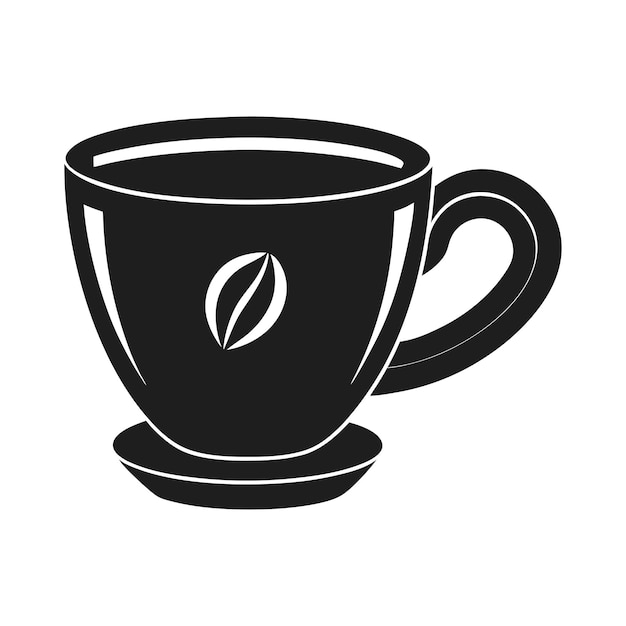 Ilustración vectorial de diseño de silueta de taza de café