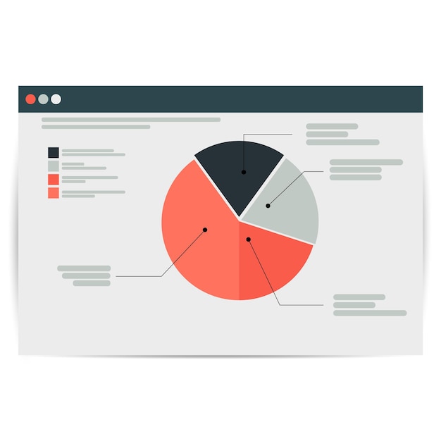 Ilustración vectorial del diseño del sitio web de infografía Concepto de diagrama de datos
