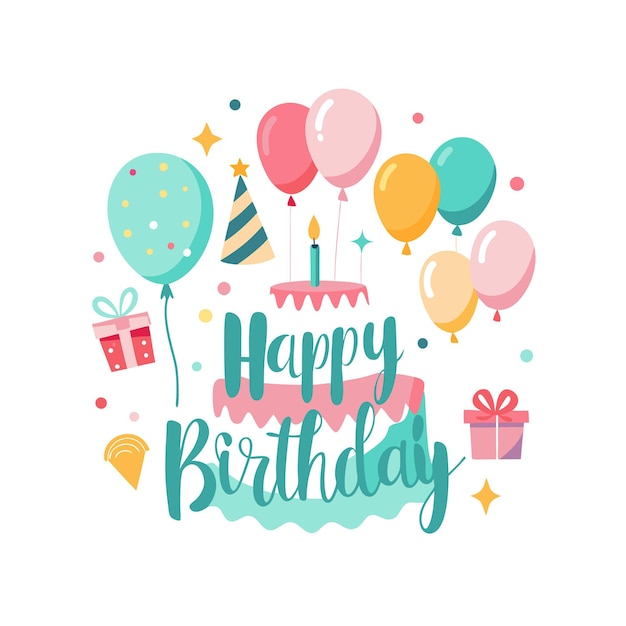 Ilustración vectorial de diseño de tarjetas de felicitación de cumpleaños