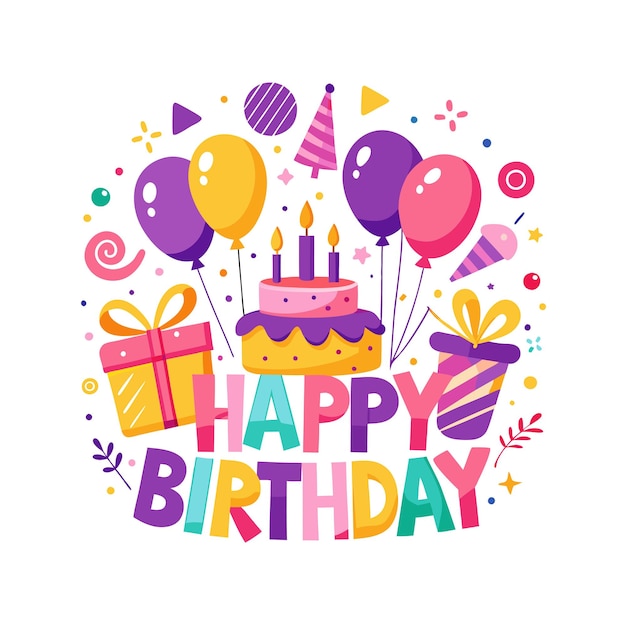 Ilustración vectorial de diseño de tarjetas de felicitación de cumpleaños