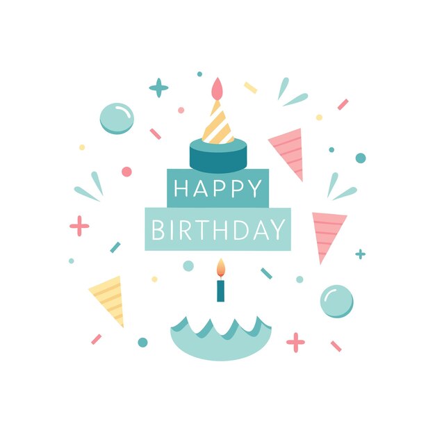 Ilustración vectorial de diseño de tarjetas de felicitación de cumpleaños