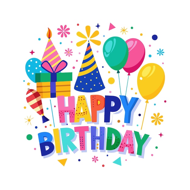 Ilustración vectorial de diseño de tarjetas de felicitación de cumpleaños