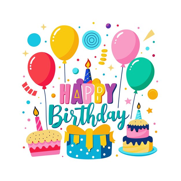 Ilustración vectorial de diseño de tarjetas de felicitación de cumpleaños