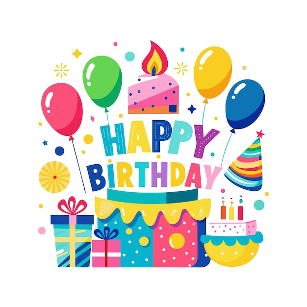 Ilustración vectorial de diseño de tarjetas de felicitación de cumpleaños