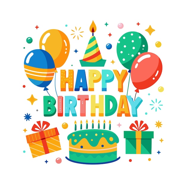 Ilustración vectorial de diseño de tarjetas de felicitación de cumpleaños