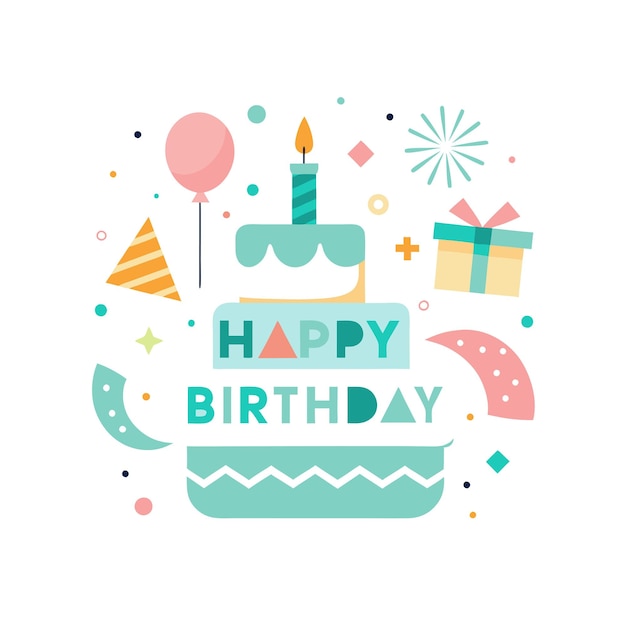Ilustración vectorial de diseño de tarjetas de felicitación de cumpleaños