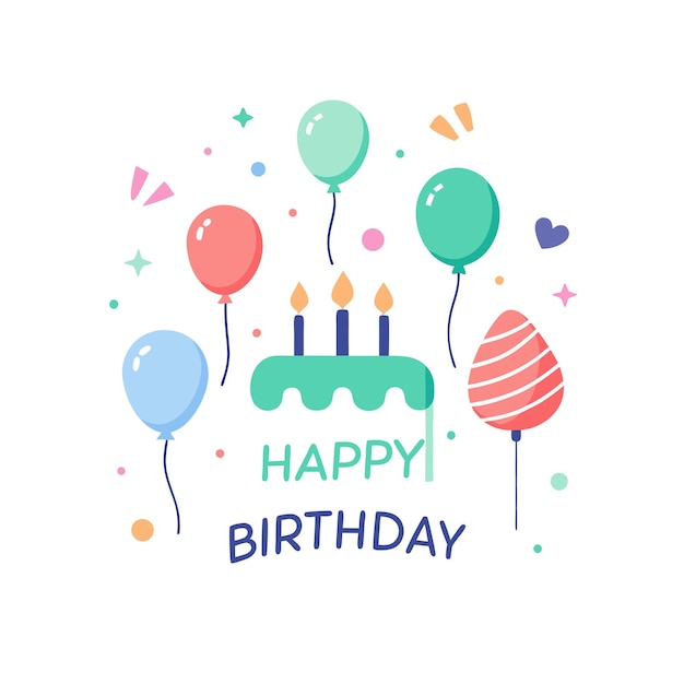 Ilustración vectorial de diseño de tarjetas de felicitación de cumpleaños