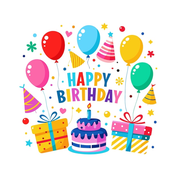 Ilustración vectorial de diseño de tarjetas de felicitación de cumpleaños