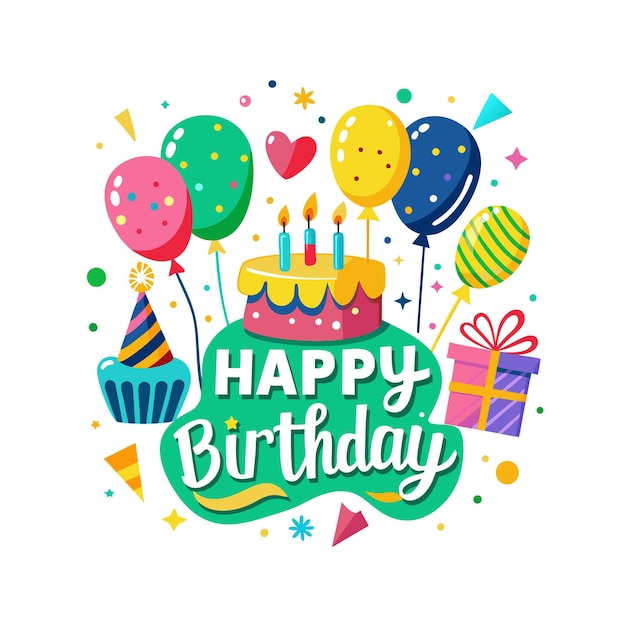 Ilustración vectorial de diseño de tarjetas de felicitación de cumpleaños