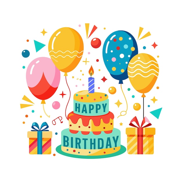 Ilustración vectorial de diseño de tarjetas de felicitación de cumpleaños