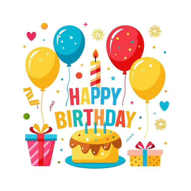 Ilustración vectorial de diseño de tarjetas de felicitación de cumpleaños