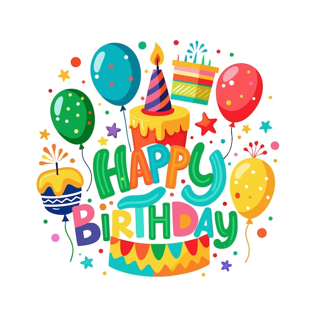 Ilustración vectorial de diseño de tarjetas de felicitación de cumpleaños