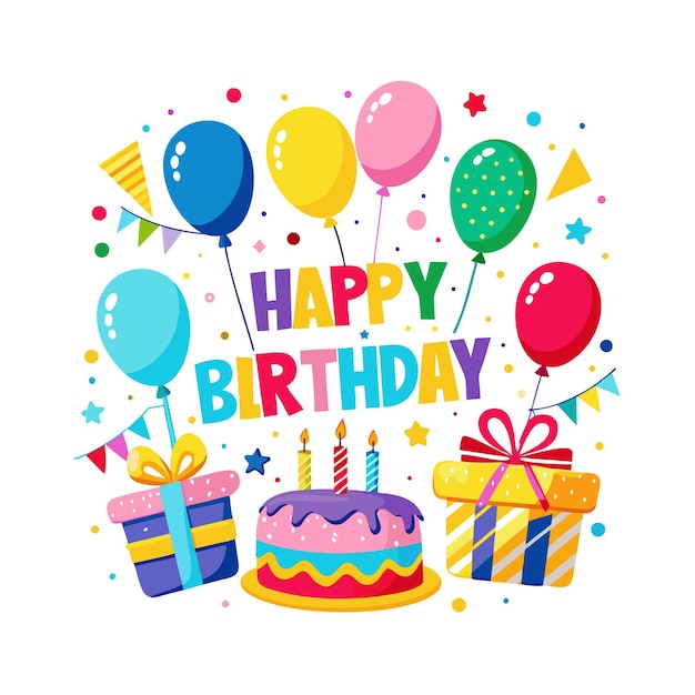 Ilustración vectorial de diseño de tarjetas de felicitación de cumpleaños