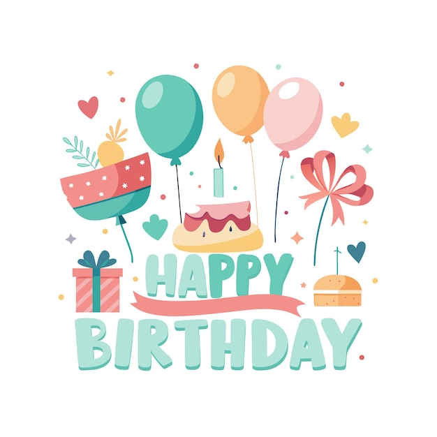 Ilustración vectorial de diseño de tarjetas de felicitación de cumpleaños