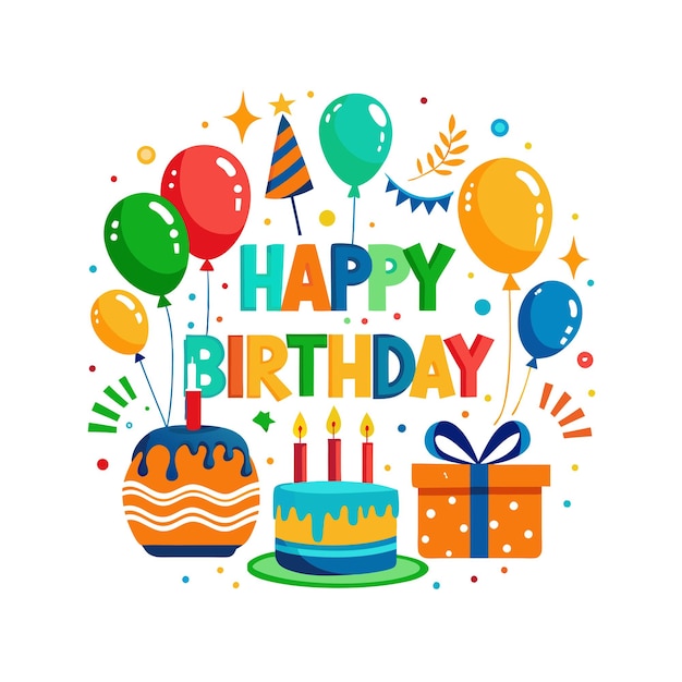 Ilustración vectorial de diseño de tarjetas de felicitación de cumpleaños