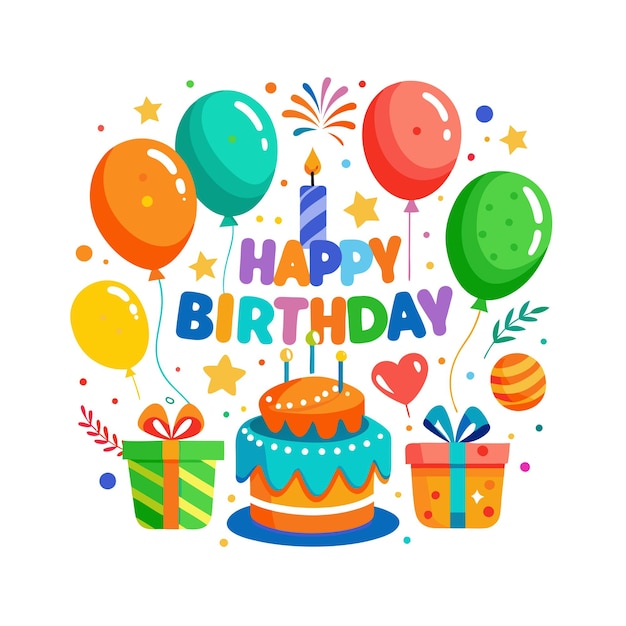 Ilustración vectorial de diseño de tarjetas de felicitación de cumpleaños