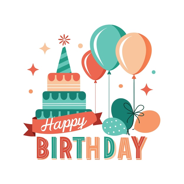 Ilustración vectorial de diseño de tarjetas de felicitación de cumpleaños