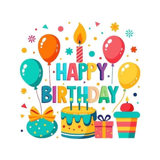 Ilustración vectorial de diseño de tarjetas de felicitación de cumpleaños