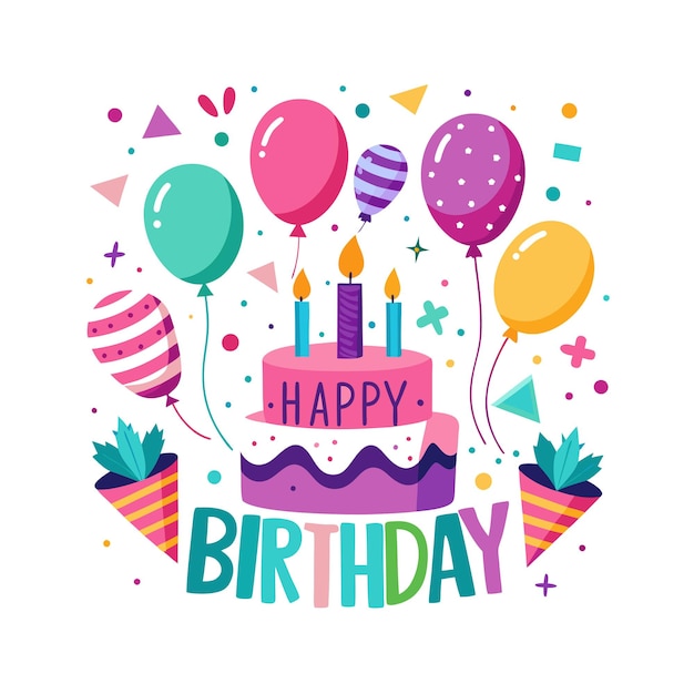 Ilustración vectorial de diseño de tarjetas de felicitación de cumpleaños