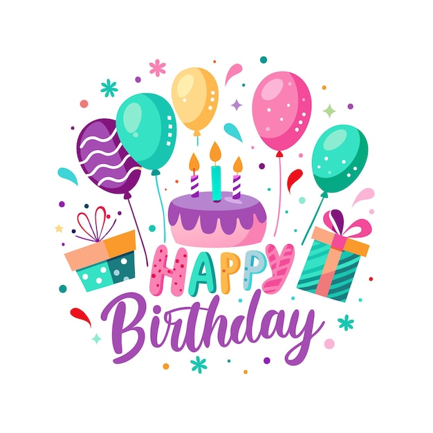 Ilustración vectorial de diseño de tarjetas de felicitación de cumpleaños