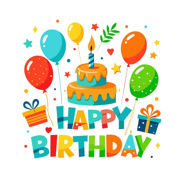 Ilustración vectorial de diseño de tarjetas de felicitación de cumpleaños