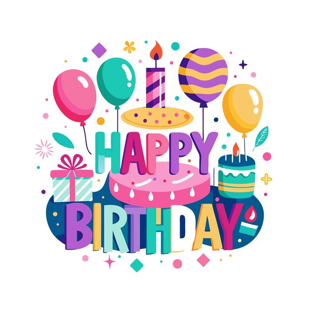Ilustración vectorial de diseño de tarjetas de felicitación de cumpleaños