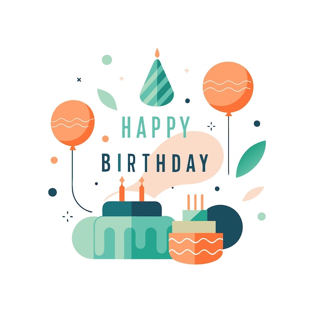 Ilustración vectorial de diseño de tarjetas de felicitación de cumpleaños