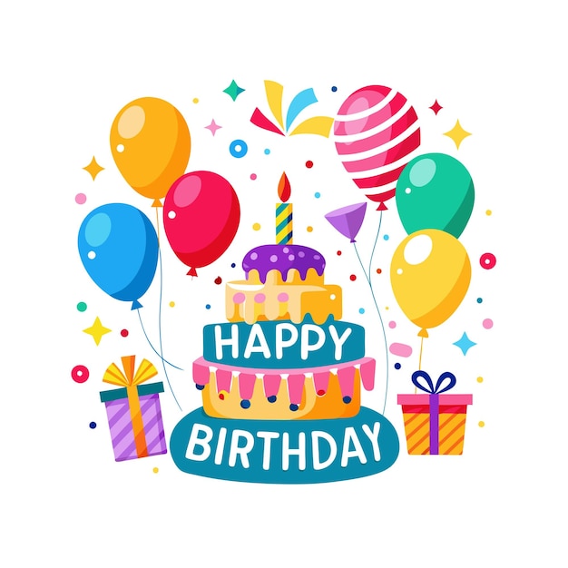 Ilustración vectorial de diseño de tarjetas de felicitación de cumpleaños