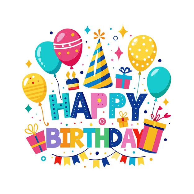 Ilustración vectorial de diseño de tarjetas de felicitación de cumpleaños